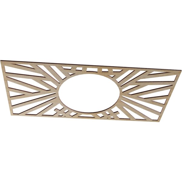 Hoover Wood Fretwork Pierced Ceiling Medallion, Hickory, 34W X 17H X 12 5/8ID X 3/8T